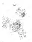 Hitachi EX8 engine exploded view showing engine mounting brackets, rubber mounts, and hardware assembly components.