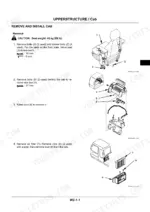 hitachi-zaxis450-to-zaxis460lch-hydraulic-excavator-workshop-manual-w16j-e-01-procedures-64.webp Hitachi ZAXIS450, 450H, 450LC, 450LCH, 460LCH cab removal procedure, seat and air duct component diagrams.