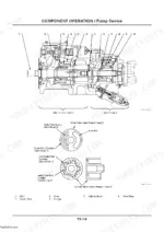 hitachi-zx70-3-to-85us-3-hydraulic-excavator-technical-manual-t01p1-e-00-exploded-view-137.webp Hitachi ZX70-3 to ZX85US-3 hydraulic pump device component operation diagram.