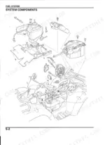 Honda TRX680FA/FGA, TRX650FA fuel system exploded view showing fuel tank, air cleaner, and carburetor components.
