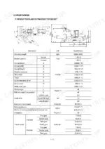 hyundai-hl730-3-wheel-loader-service-manual-specs-3.webp Hyundai HL730-3 wheel loader specifications table and dimensional diagram for bucket without teeth and cutting edge.