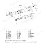 Hyundai HL780-9, HL780XTD-9 exploded view of brake and fan gear pump structure with numbered parts list.