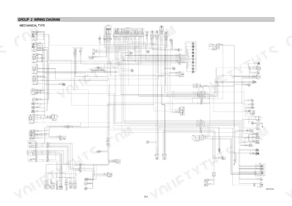 Hyundai HSL850-7A mechanical type Group 2 wiring diagram showing electrical connections, fuses, and control units.