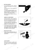 hyundai-r160lc-7-crawler-excavator-shop-manual-specs-19.webp Hyundai R160LC-7 safety manual page covering tool usage, fluid disposal, and replacing safety signs with illustrations.