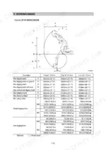 hyundai-r170w-7a-wheel-excavator-shop-manual-specs-24.webp Hyundai R170W-7A working range diagram and specifications table for 5.1m mono boom with various arm lengths and digging forces.