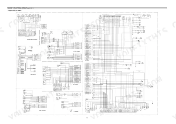 Hyundai R290LC-7 electrical circuit wiring diagram showing cabin, engine, and harness connections for machines up to #0111.