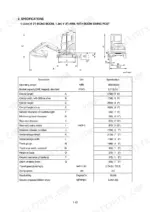 hyundai-r35z-7-crawler-excavator-service-manual-specs-21.webp Hyundai R35Z-7 excavator specifications table and dimensional diagram for mono boom and arm configuration.