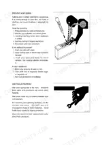 hyundai-robex-to-520lc-9-crawler-excavator-service-manual-specs-20.webp Hyundai R480LC-9, R520LC-9 safety manual page covering battery acid burn prevention and tool usage.