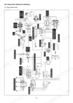 Iseki TG5330, TG5390, TG5470 hydraulic system diagram showing pumps, valves, cylinders, and filters for power shift.