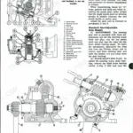 J.i.case 400-815B manual steering gear exploded view, component diagrams, and adjustment procedures for worm shaft end play.