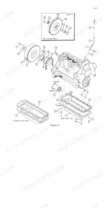 j-i-case-450-crawler-crawler-service-manual-9-72332-exploded-view-54.webp J I Case 450 CRAWLER engine block, flywheel, oil pan, and dry clutch exploded view diagram.
