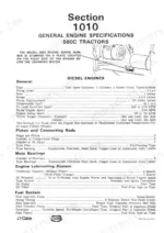 j-i-case-580c-loader-backhoe-loader-backhoe-service-manual-9-66017-specs-5-1.webp J I Case 580C Loader Backhoe general engine specifications table including piston, bearing, lubrication, and fuel system data.