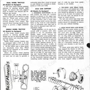 J. I. Case 730, 830, 930, 1030 front systems service procedures, including steering knuckles, tie-rods, and axle pivot pins.