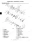 John Deere 110, Tractor Loader Backhoe 110 exploded view of the differential pinion shaft and power train components.