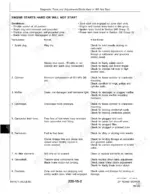 john-deere-12pb-to-14sz-walk-behind-mowers-technical-manual-tm1471-troubleshooting-438.webp John Deere 12PB-14SZ troubleshooting table for engine starts hard or will not start, listing test locations and normal conditions.