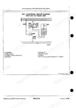 john-deere-1350-to-3650-tractors-technical-manual-tm4446-hydraulic-270.webp John Deere 1350-3650 electrical circuit diagram for horn and turn signal light, including component legend and wiring schematic.