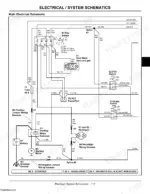 john-deere-14-542gs-1642hs-17-542hs-lawn-tractor-technical-manual-wiring-120.webp John Deere 14.542GS, 1642HS, 17.542HS main electrical system schematic showing key switch, PTO, brake, and starting motor.