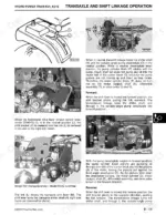 john-deere-1438gs-to-2046hv-lawn-tractors-technical-manual-tm1769-hydraulic-303.webp John Deere 1438GS-2046HV Sabre Lawn transaxle and shift linkage operation diagrams, K51 and K51E hydrostatic transmission.
