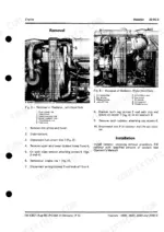 John Deere 1640, 1840, 2040, 2040S radiator removal and installation with coolant hose and wiring callouts.
