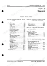 John Deere 1640, 1840, 2040, 2040S general information section contents from specifications to tractor separation.