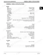 john-deere-1842gv-1842hv-sabre-yard-tractors-technical-manual-tm1740-specs-11.webp John Deere 1842GV, 1842HV, Sabre Yard general vehicle specifications table for engine, fuel, electrical, steering, and brakes.