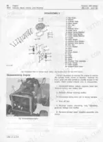 john-deere-200-to-214-lawn-and-garden-tractors-service-manual-exploded-view-29.webp John Deere 200, 210, 212, 214 Lawn & Garden Tractor 400 Hydrostatic Tractors: Cylinder head, valve, and breather exploded view and engine disassembly steps.