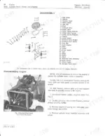 John Deere 200, 208, 210, 212, 214, 216: Exploded view of cylinder head, valves, and engine disassembly procedures.