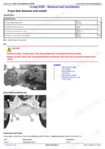 john-deere-204k-304k-loader-repair-manual-tm12988-specs-49.webp John Deere 204K, 304K front axle removal and installation specs, torque values, and component diagrams.