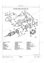 John Deere 2355, 2555, 2755, 2855N starting motor exploded view diagram with numbered component parts list.