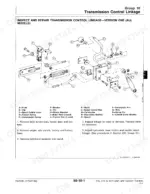 john-deere-316-318-420-lawn-and-garden-tractors-technical-manual-tm1590-exploded-view-91.webp John Deere 316, 318, 420 exploded view of transmission control linkage, including shock absorber, turnbuckle, and lever parts.