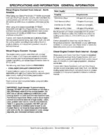 john-deere-3215-to-3235b-lightweight-fairway-mower-technical-manual-tm1534-feb03-specs-29.webp John Deere 3215, 3215A, 3215B, 3225B, 3235, 3235A, 3235B diesel engine coolant specifications, drain intervals, and water quality table.