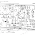 John Deere 322, 330, 332, 430 main electrical schematic diagram showing ignition, PTO, charging, and fuel circuits.