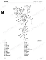 john-deere-325-345-lawn-and-garden-tractors-technical-manual-tm1574-feb-95-exploded-view-57.webp John Deere 325, 345 exploded view diagram of the FC540V engine carburetor assembly with numbered parts list.