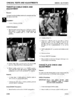 john-deere-325-345-lawn-and-garden-tractors-technical-manual-tm1574-feb-95-procedures-43.webp John Deere 325, 345 throttle cable and choke plate check and adjustment procedure with linkage diagrams.