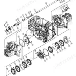 Brake assembly component location drawing with its lettered parts legend