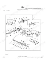 john-deere-350d-400d-articulated-dump-truck-parts-catalog-pc9106-drivetrain-parts-24.webp John Deere 350D, 400D exploded view diagram of front and rear axle differential components and gear assemblies.