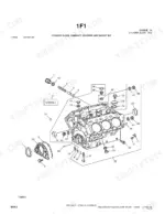 john-deere-350d-400d-articulated-dump-truck-parts-catalog-pc9106-engine-parts-114.webp John Deere 350D, 400D exploded view of engine cylinder block, camshaft bearings, and gasket set components.