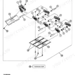 John Deere 350DLC exploded view diagram of track chain assembly showing track links, pins, bushings, and shoe bolts.