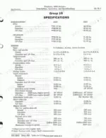 John Deere 4010, 4020, 4000 Series Tractors engine specifications table including horsepower, bore, stroke, and timing.