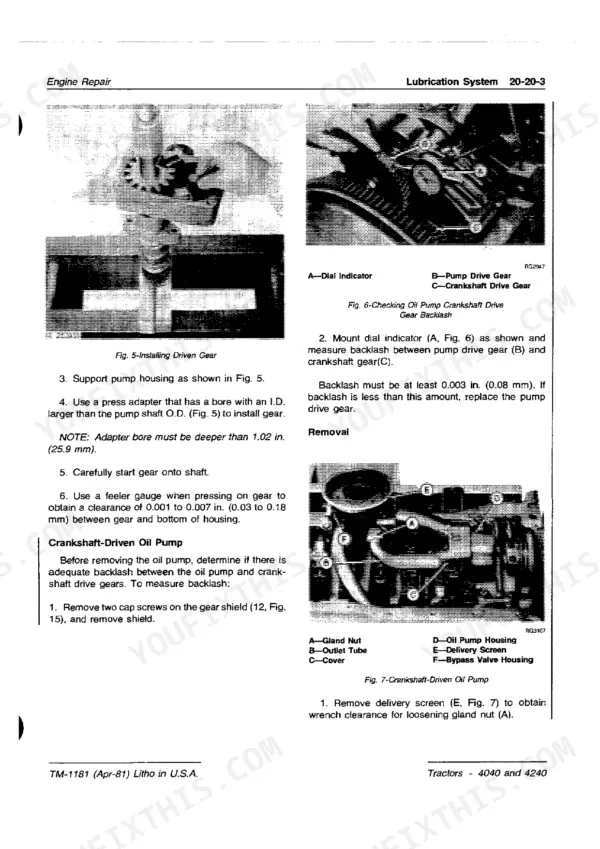John Deere 4040 technical manual - Engine Repair