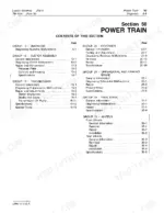 john-deere-410-backhoe-loader-technical-manual-tm1037-torque-179.webp John Deere 410 Power Train section table of contents listing clutch, transmission, reverser, differential, and wheels.