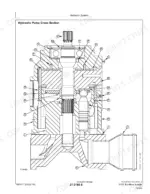 John Deere 410E hydraulic pump cross section diagram showing internal components labeled with letters A through Z.