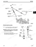 john-deere-415-455-lawn-and-garden-tractors-technical-manual-tm1836-exploded-view-65.webp John Deere 415, 455 diesel engine repair manual showing exploded view of injection nozzle assembly and leak-off hose.