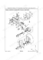 John Deere 4400, 4500 Telescopic Handlers exploded view of torque converter housing with hydraulic pump drive components.