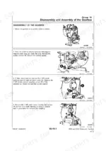 John Deere 4400, 4500 Telescopic Handlers gearbox disassembly procedures, including drain plug and 4WD clutch valve removal.