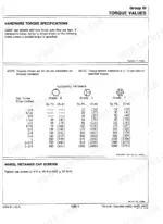 John Deere 444D, 544D, 644D hardware torque specifications table for Grade B, D, and F cap screws and wheel retainer torque.