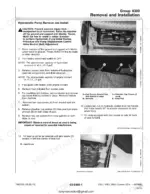 john-deere-450j-550j-650j-crawler-dozer-technical-manual-tm2258-fluid-capacities-115.webp John Deere 450J, 550J, 650J Crawler Dozer hydrostatic pump removal and seat tilting procedure steps and diagrams.