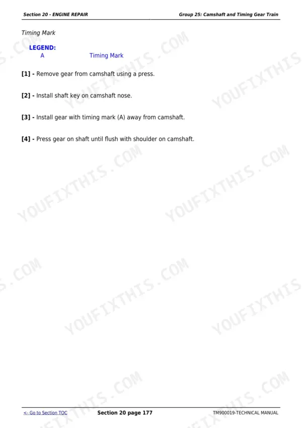 John Deere 5045 repair manual - Engine Repair, Section 20 - ENGINE REPAIR