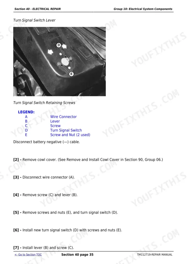 John Deere 5083E repair manual - Electrical Repair, Section 40 - ELECTRICAL REPAIR