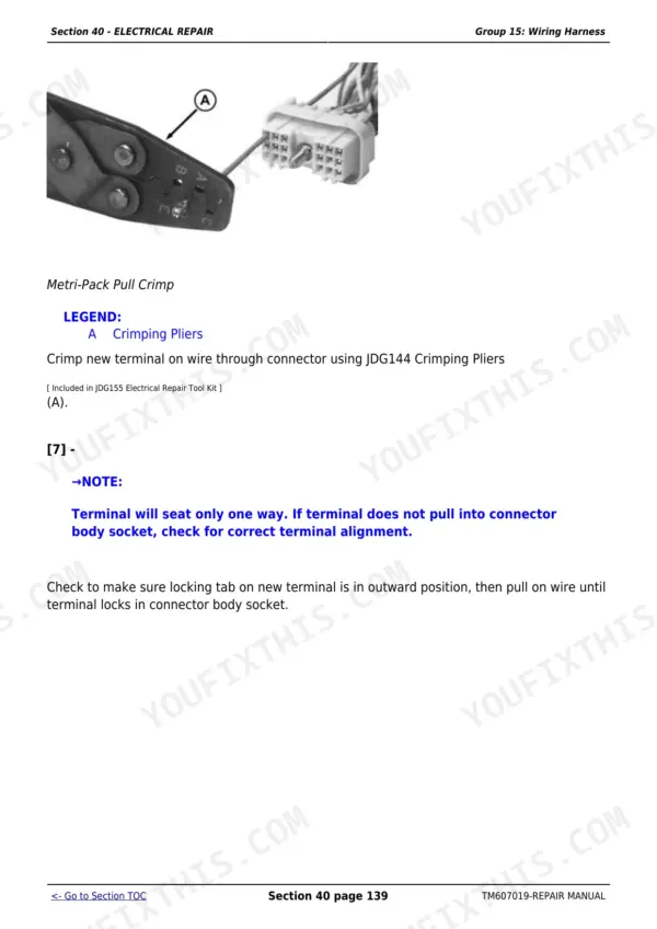 John Deere 5083E repair manual - ELECTRICAL REPAIR, Section 40 - ELECTRICAL REPAIR